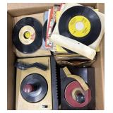 2 RCA Victor 45 record players and 45ï¿½s