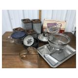 Metal MCM canister set, Strainer, divided tray,