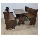 Trestle table w/ two benches