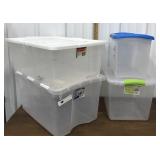 4 Plastic Totes With Lids