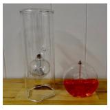 Wolfard hand blown 11.5" tall glass oil lamp and