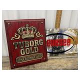 Genesee beer and Tuborg gold signs