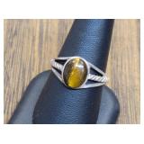 .925 sterling silver Tigereye ring