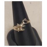 Sterling silver dolphin ring