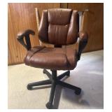 Leather swivel office chair - worn