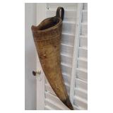 Early steer horn/scrimshaw w/and forged attached