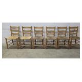 Set 6 ladder back kitchen chairs