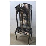 Asian black lacquer China cabinet 36"20"80"