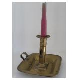 Antique brass push-up candlestick