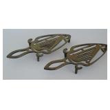 Pair antique brass trivits