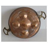 Vintage copper & brass escargot pan