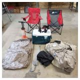 G3 9Pc Air matresses RV levelers Camp chairs Umbre