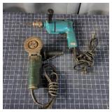 T2 2Pc Angle grinder 3/8 drill Makita Metabo