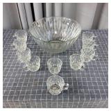 J2 11Pc 12 Inch across Punch bowl Glass