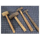 T2 4pcs 3# Sledge, 2 Ball Peen & Rubber Mallet