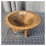 R2 Carved Wooden bowl 5x13" 3-Legged