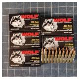 C4 100 rnds Wolf .223 REM 62 GR. copper FMJ