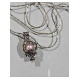 MC Pearl Case Necklace 925 silver chain 22in Pearl