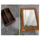 J3 2Pc Home decor Mirror 21 X 14 Mail holder wood