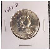 MC Silver Franklin Half dollar 1962-D