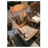 Oak pressed back rocker