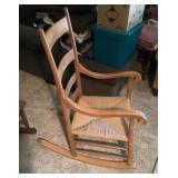 Maple ladder-back rocking chair