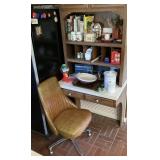 Vintage chair & contents of kitchen desk