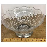 Glass bowl with silverplate base