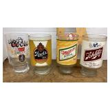 4 beer logo glasses