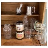 Bottles, glasses, mugs cleanup lot