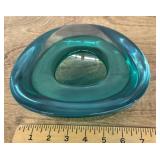 Handblown art glass tray