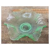 Green Depression uranium glass dish