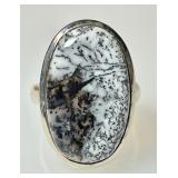 Sterling dendretic agate ring