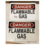 2 Flammable Gas signs