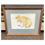 10x12 framed cat print