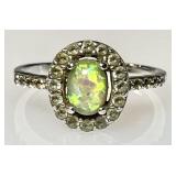 Sterling silver opal ring