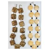 Chunky bronzite and petrified wood necklaces