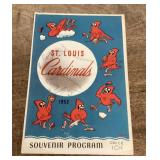 Autographed 1952 Cardinals souvenir program