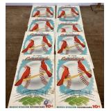 1957 St. Louis Cardinals scorecards x8