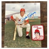 Autographed Pete Rose 8 x 10 photo with patch