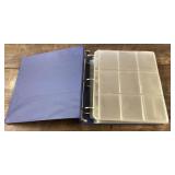 3-ring binder with empty trading card pages