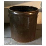 Brown salt glaze crock