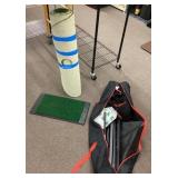 Golf net, putting green & driving mat