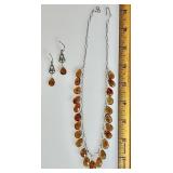 Madeira citrine necklace and earrings