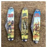 3 wild west novelty pocket knives