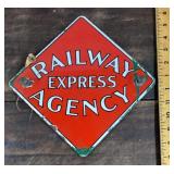 Vintage Railway Express Agency porcelain sign