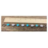 Sterling bracelet with abalone and turquoise