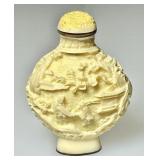 Carved resin snuff bottle