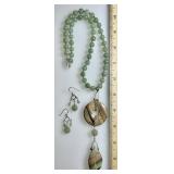 Jasper and aventurine necklace & earrings