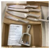 NEW Safe-T-Grip gray kitchen knife set